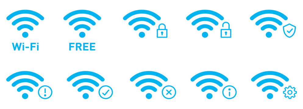 Wi-Fi電波アンテナマークアイコン情報角丸水色
