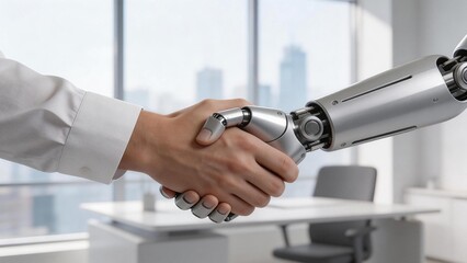 Human and robot hand shake