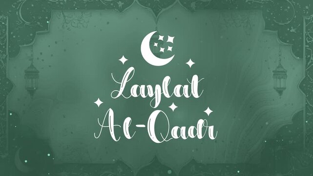 Laylat al-adr text animation with moon and stars. Perfect for ramadan and islamic themed projects, books, articles, and presentations.