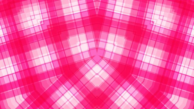 Symmetrical Pink Tartan Grid Loopable Background Video Animation.