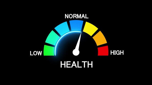 health Level Measuring animation. motion animation on a transparent background alpha channel. Motion graphics of level miter concept.4K animation 