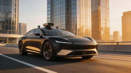 Autonomous car on city road