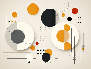 Obraz premium Modern abstract geometric shapes with vibrant colors and dynamic composition