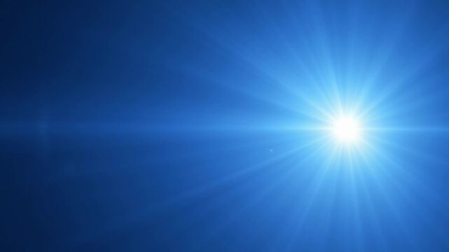 Vibrant Blue Sunburst Background, Shining Light Effect, Abstract Energy Burst for Design