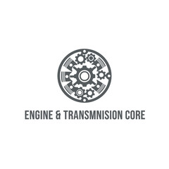 Industrial Mechanical Engine Transmission Core Gear Logo
