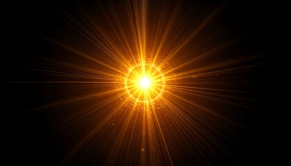 A bright yellow-orange starburst on a black background