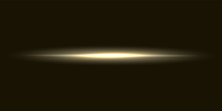 shining light with yellow gold color and horizontal position