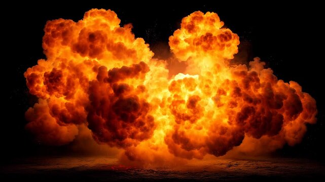 燃え上がる炎の爆発エネルギー背景素材｜ダーク背景