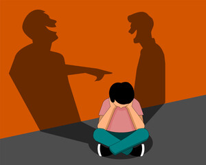 vector illustration of a child being bullied