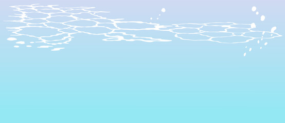 水面のシルエットの背景イラスト　海　水中