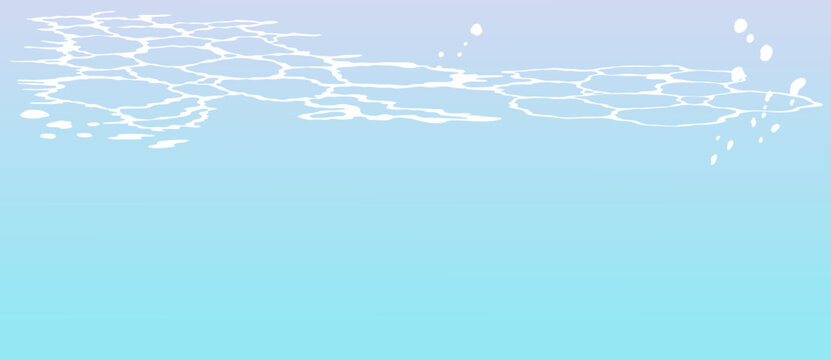 水面のシルエットの背景イラスト　海　水中