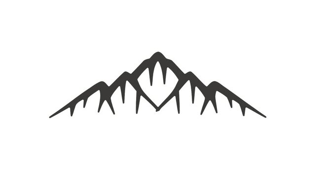 Animation flowing depicts a rugged mountain range