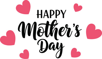 Happy mother's day vector illustration with hearts