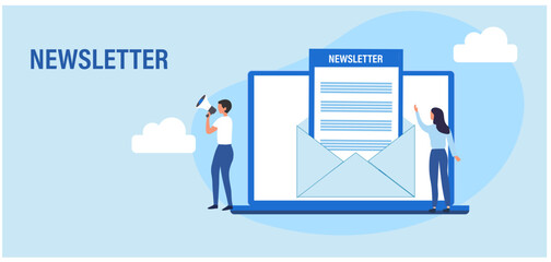 Subscribe to newsletter vector illustration  Subscribe, submit, follow me newsletters content vector illustration
