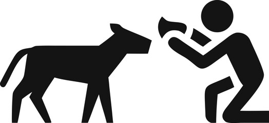 Candid photographer kneeling to capture unique portrait of a standing dog