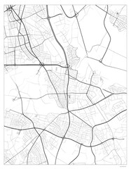 Obraz premium A black and white map with roads and streets