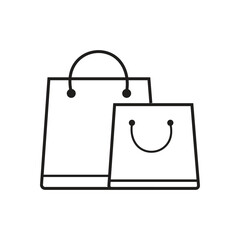 Shopping Bags Icon Outline Isolated on White Background