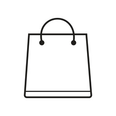 Shopping Bag Icon Outline Isolated on White Background