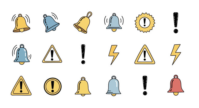 Warning signs and alert symbols icons.
