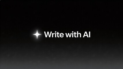 AI writing text on dark background