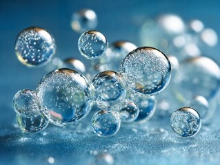 Bunch of bubbles are floating in the air