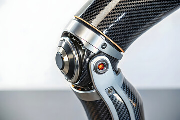 close up of a high tech bionic knee join
