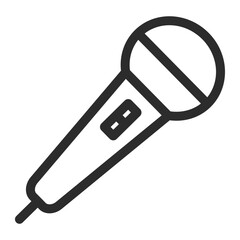 Simple Black Microphone Icon on White.