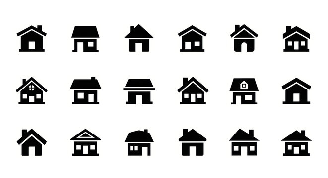 House Icons Set: Simple Home Symbols Collection