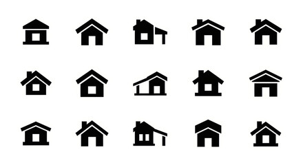 Fototapeta premium House icons set. Home symbols collection. Vector