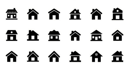 House Icons Set: Simple Home Symbols Collection