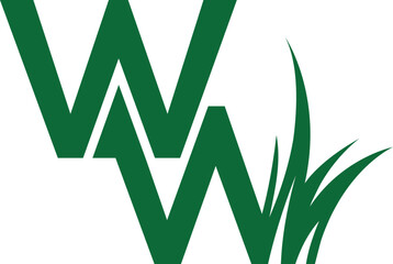 Letter WW lawn care logo
