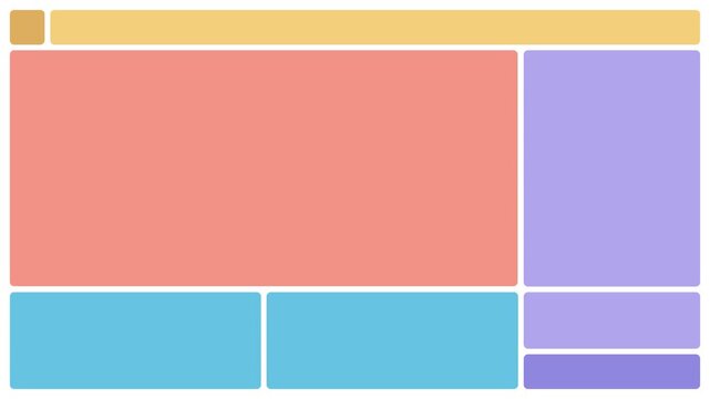 minimalist bento grid layout animation