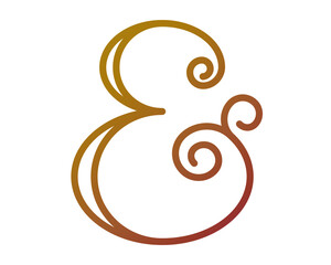 Elegant ampersand symbol with a warm gradient, perfect for design and branding