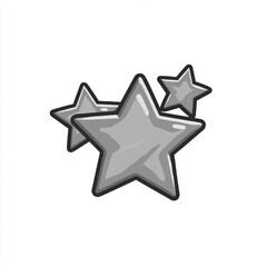 Fototapeta premium Three Pixelated Gray Stars on White Background