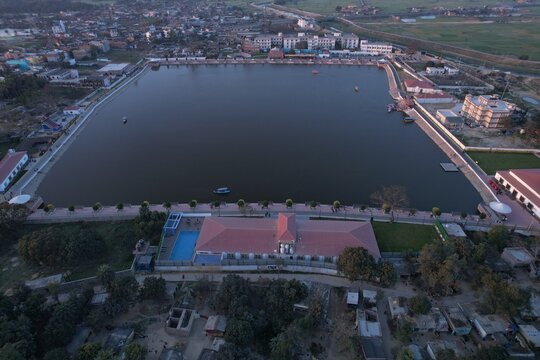 Aerial View from Mithila Hatt, Madhubani, Bihar, India