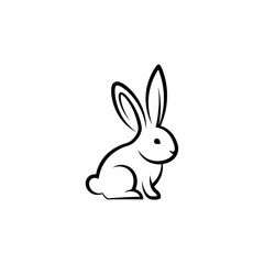 Obraz premium A minimalist and elegant line art illustration of a cute rabbit, perfect for various design applications