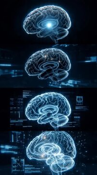 Digital consciousness Exploring the intricate network of the human brain in a futuristic, technologically advanced representation