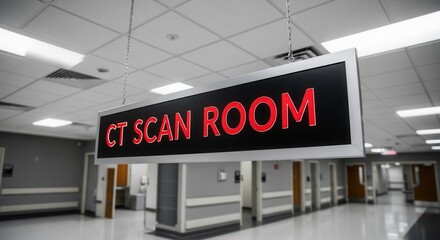 Hospital Corridor Signage for CT Scan Room Diagnostic Imaging Technology