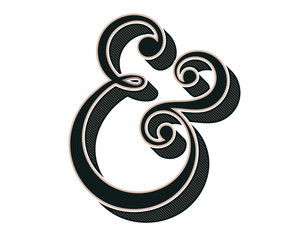 Elegant ampersand symbol with vintage flair and decorative flourishes