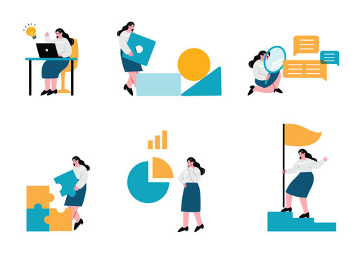 ビジネスウーマンのイラストセット