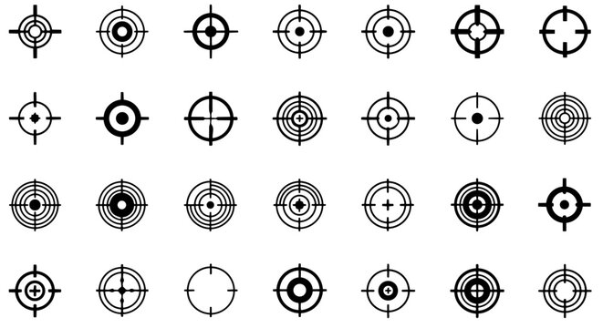 Crosshair Target Reticle Icon Set