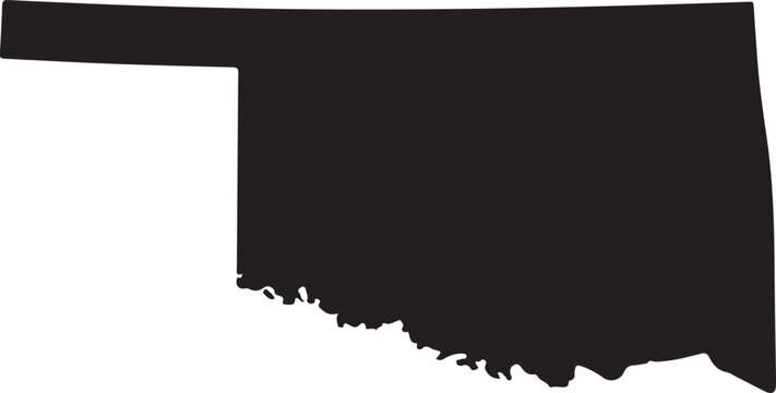 Oklahoma black map on white background vector