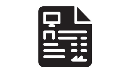 Fototapeta premium Document Icon with Simple Design in Monochrome Color on White Background for Web Graphics