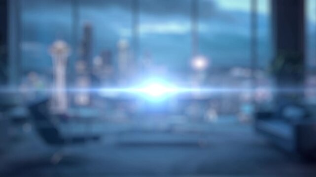 A captivating video showcasing a futuristic robot hand reaching for a human hand, interspersed with digital icons symbolizing connection in a modern urban environment. Auvana