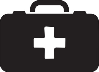 Obraz premium Medical aid symbol depicted as a briefcase with a cross emblem