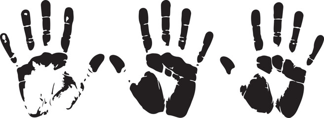 hand  prints on white background