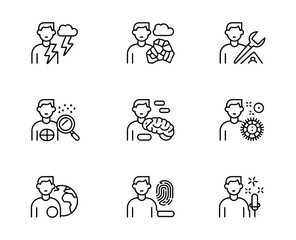 Obraz premium Collection of vector icons representing communication and social interaction themes