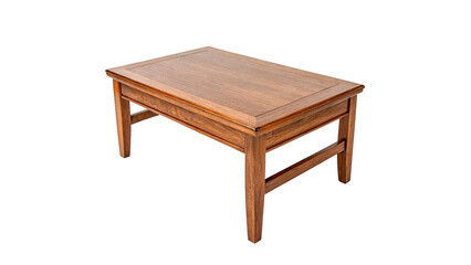 Wooden coffee table in a simple design isolated on transparent background