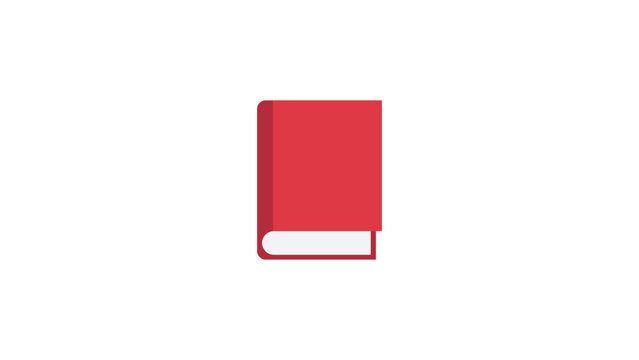 Closed book vector flat icon. Isolated red book cover emoji illustration. 