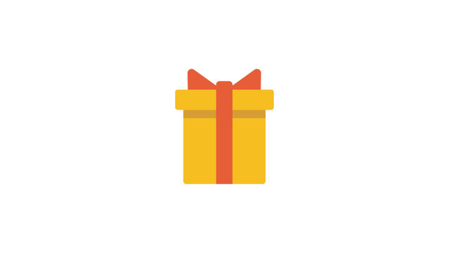 Gift box vector flat icon. Isolated Wrapped Gift, Birthday, Christmas present emoji illustration.
